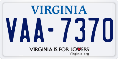 VA license plate VAA7370