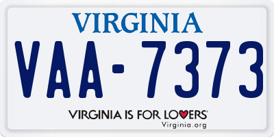 VA license plate VAA7373