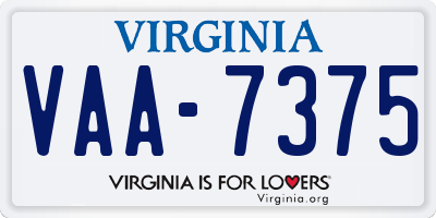 VA license plate VAA7375