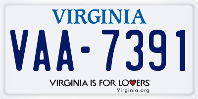 VA license plate VAA7391