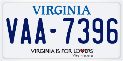 VA license plate VAA7396