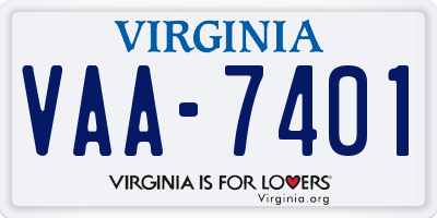 VA license plate VAA7401