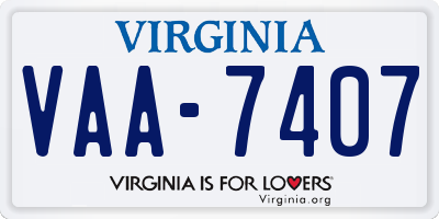 VA license plate VAA7407