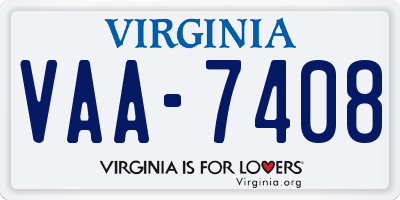 VA license plate VAA7408