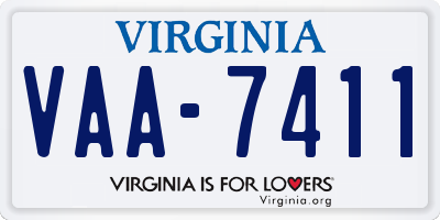 VA license plate VAA7411