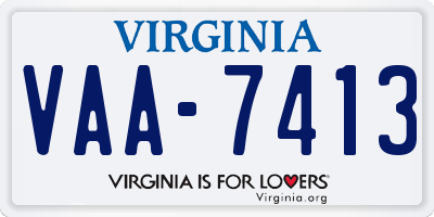 VA license plate VAA7413