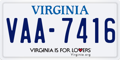 VA license plate VAA7416