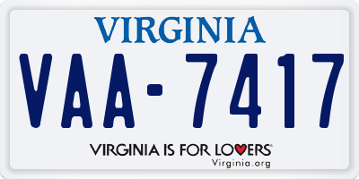 VA license plate VAA7417