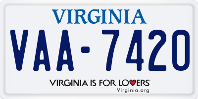 VA license plate VAA7420