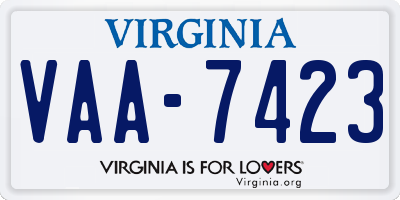 VA license plate VAA7423