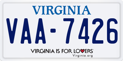 VA license plate VAA7426