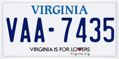 VA license plate VAA7435