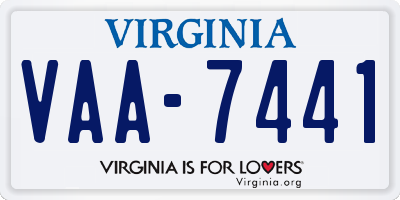 VA license plate VAA7441