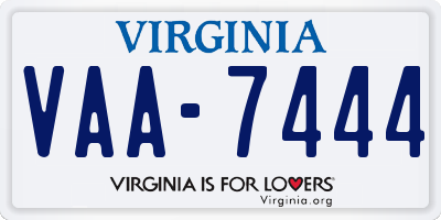 VA license plate VAA7444