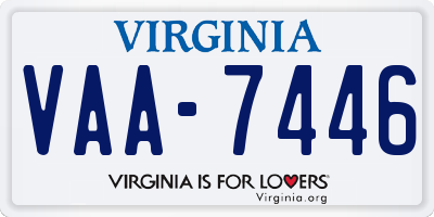 VA license plate VAA7446