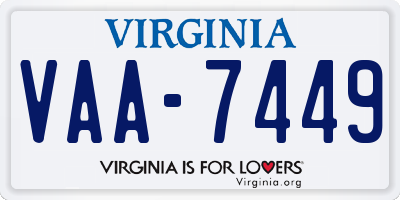 VA license plate VAA7449