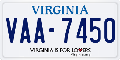 VA license plate VAA7450