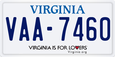 VA license plate VAA7460