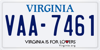 VA license plate VAA7461