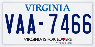 VA license plate VAA7466