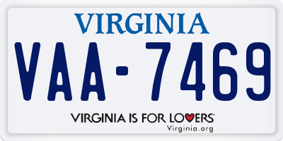 VA license plate VAA7469