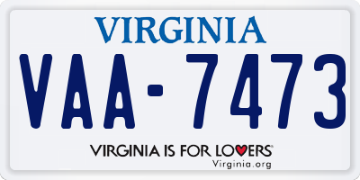 VA license plate VAA7473