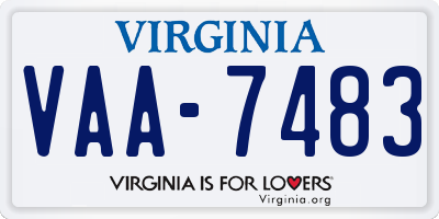 VA license plate VAA7483