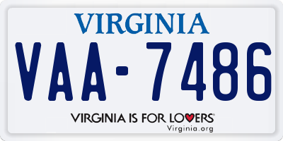 VA license plate VAA7486