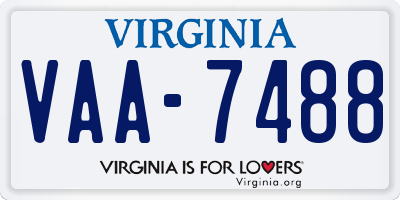 VA license plate VAA7488