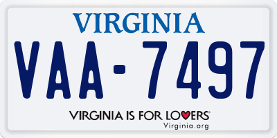 VA license plate VAA7497