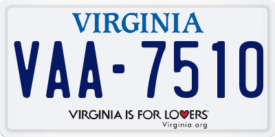 VA license plate VAA7510