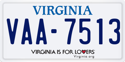 VA license plate VAA7513