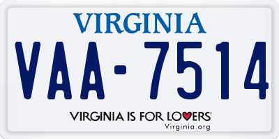 VA license plate VAA7514