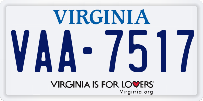 VA license plate VAA7517