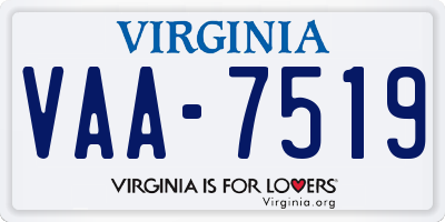 VA license plate VAA7519