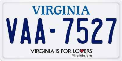 VA license plate VAA7527