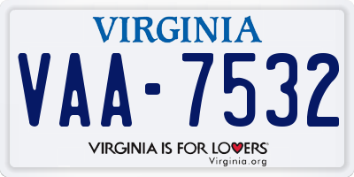 VA license plate VAA7532