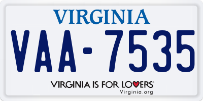 VA license plate VAA7535