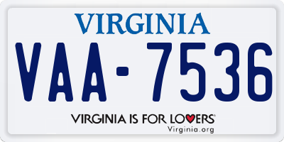 VA license plate VAA7536