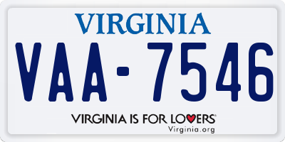 VA license plate VAA7546