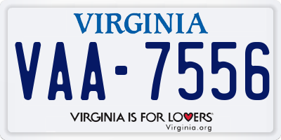 VA license plate VAA7556