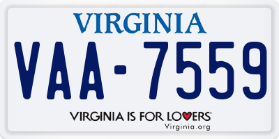 VA license plate VAA7559