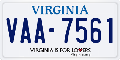 VA license plate VAA7561