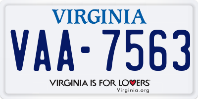 VA license plate VAA7563