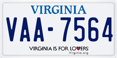 VA license plate VAA7564