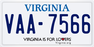 VA license plate VAA7566