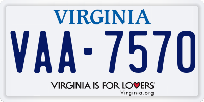 VA license plate VAA7570