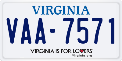 VA license plate VAA7571