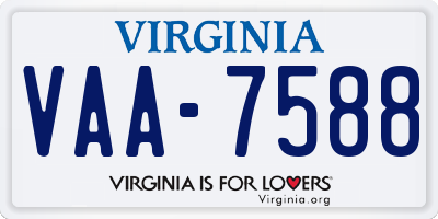 VA license plate VAA7588