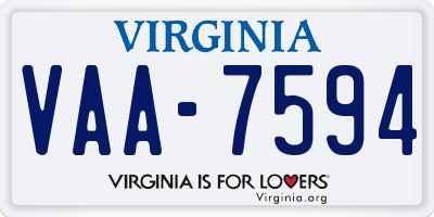 VA license plate VAA7594